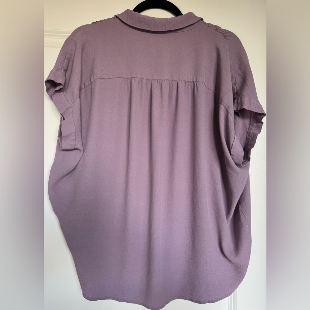 EUC Madewell Lilac Central Drapey Button Down Shirt, Size XL - Picture 4 of 11